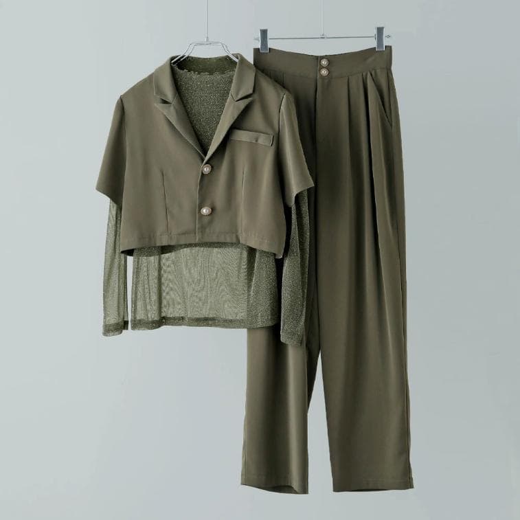 etoll. エトル 3 pieces ジャケット＆パンツ セットアップドレス