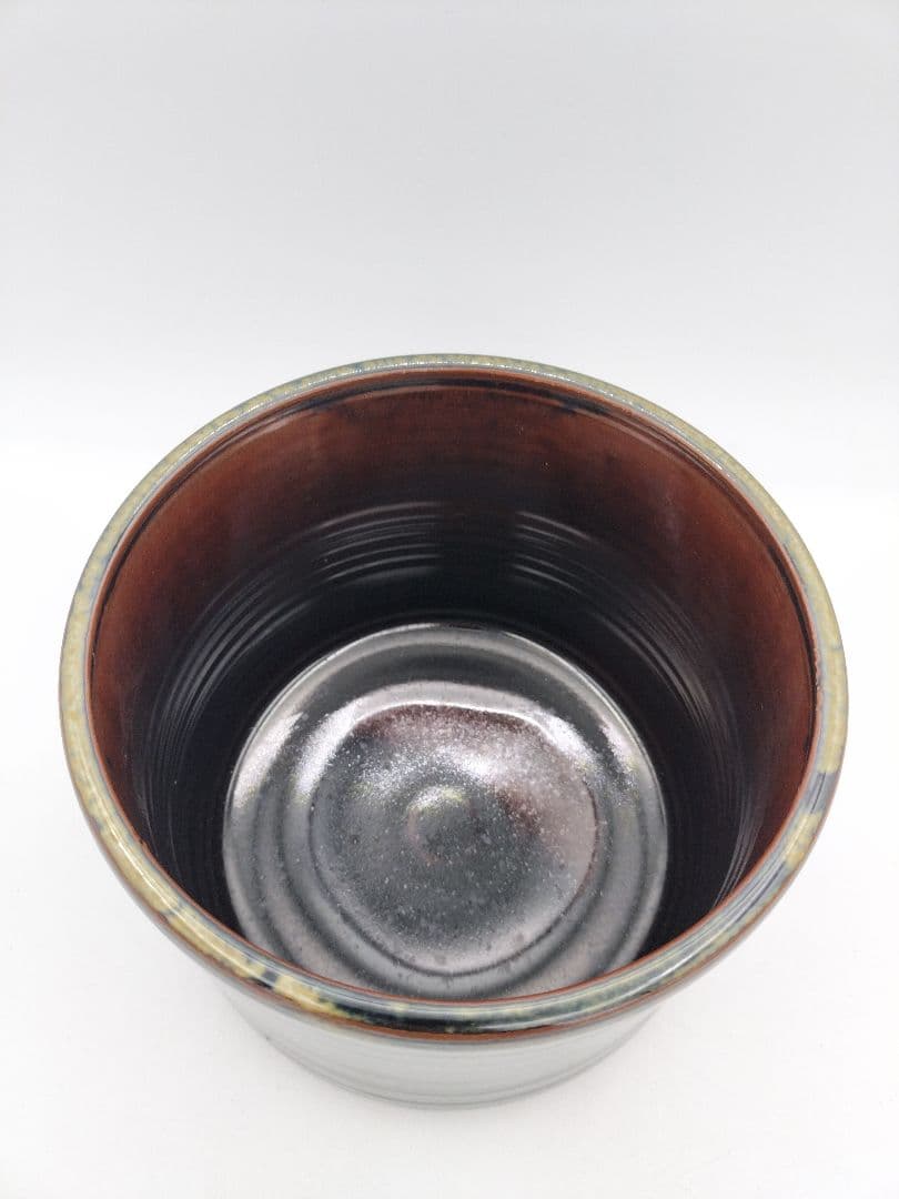 c207 一重口水指 染付瀬戸釉 宇田佐平 木箱 茶道具 古物