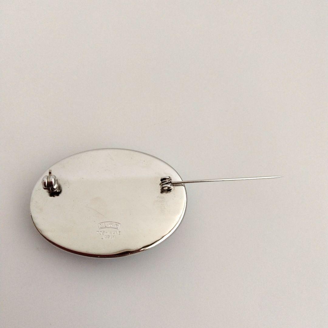 昭和レトロ　俊兼　としかね　有田焼　陶器製　花　小花　ブローチ　青　水色　レトロ