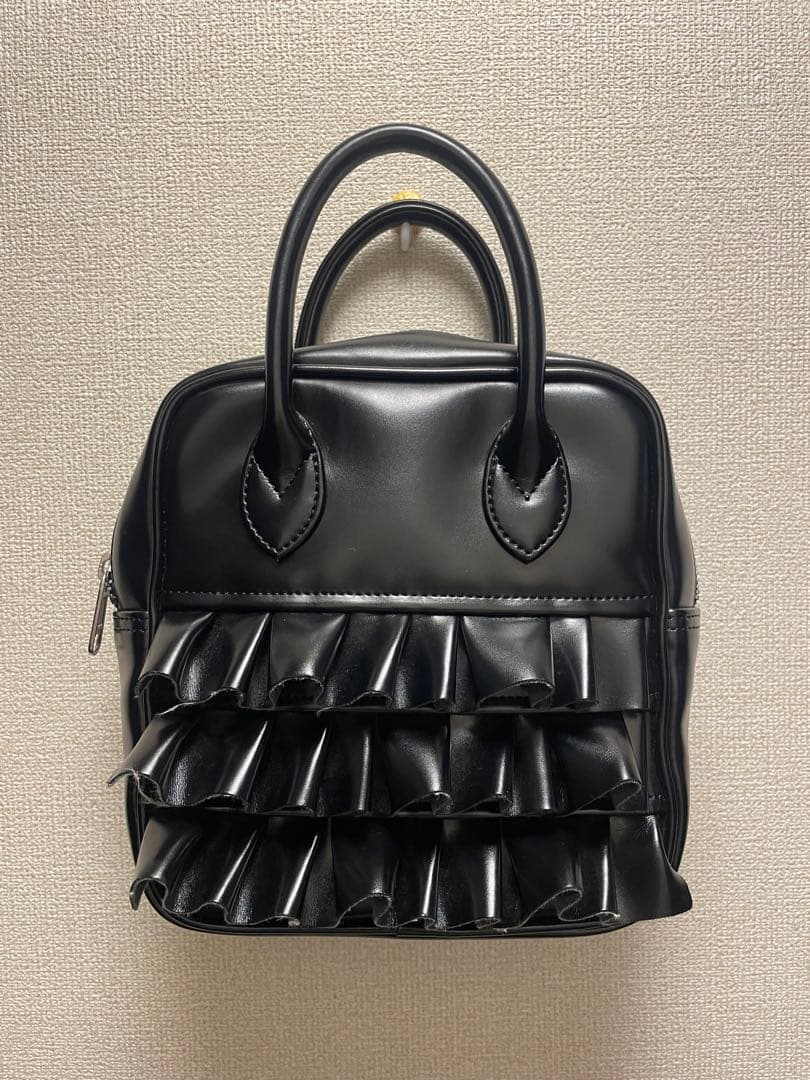 【値下げしました】コムデギャルソンガール フリルハンドバッグ　ブラック
