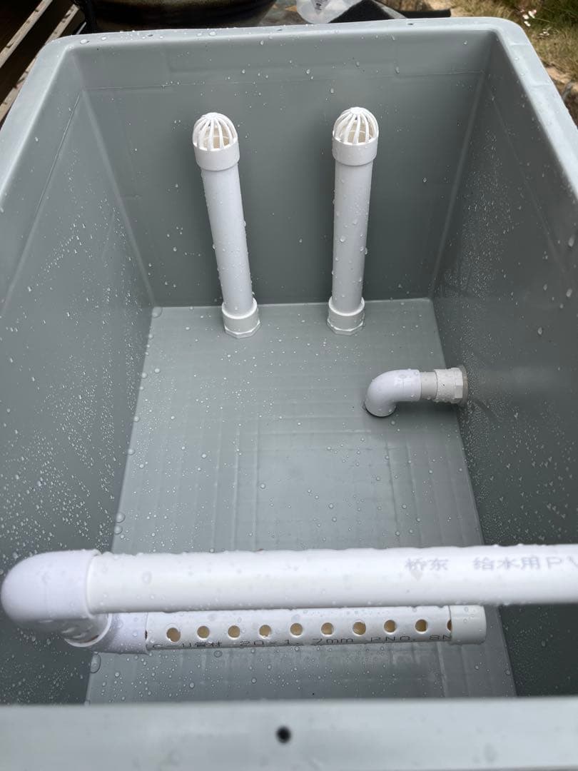 大型水槽用沈殿物理生物一体型濾過槽　外部式濾過装置器バイオスポンジフィルター付き