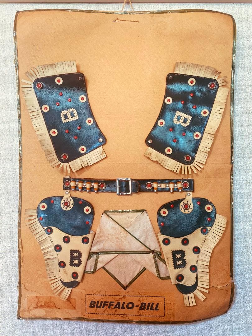 アメリカ カウボーイ Buffalo Bill 本革 掛飾 収蔵品 二十世紀初期