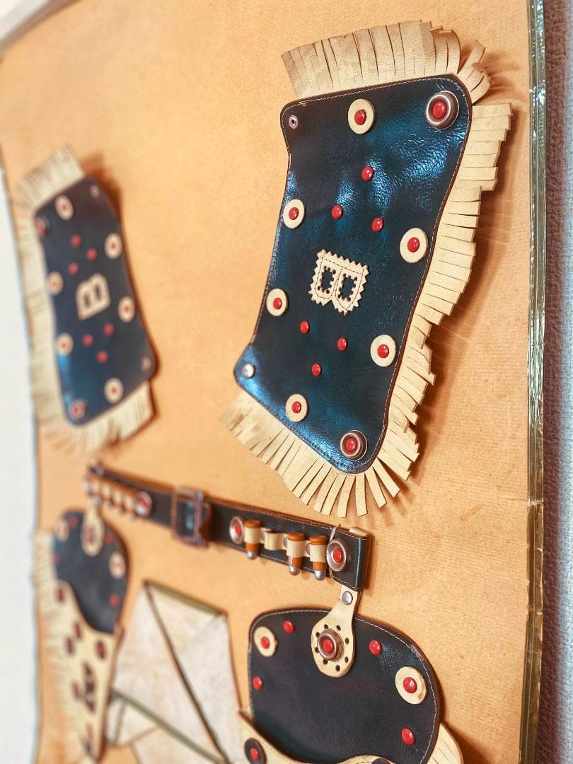 アメリカ カウボーイ Buffalo Bill 本革 掛飾 収蔵品 二十世紀初期