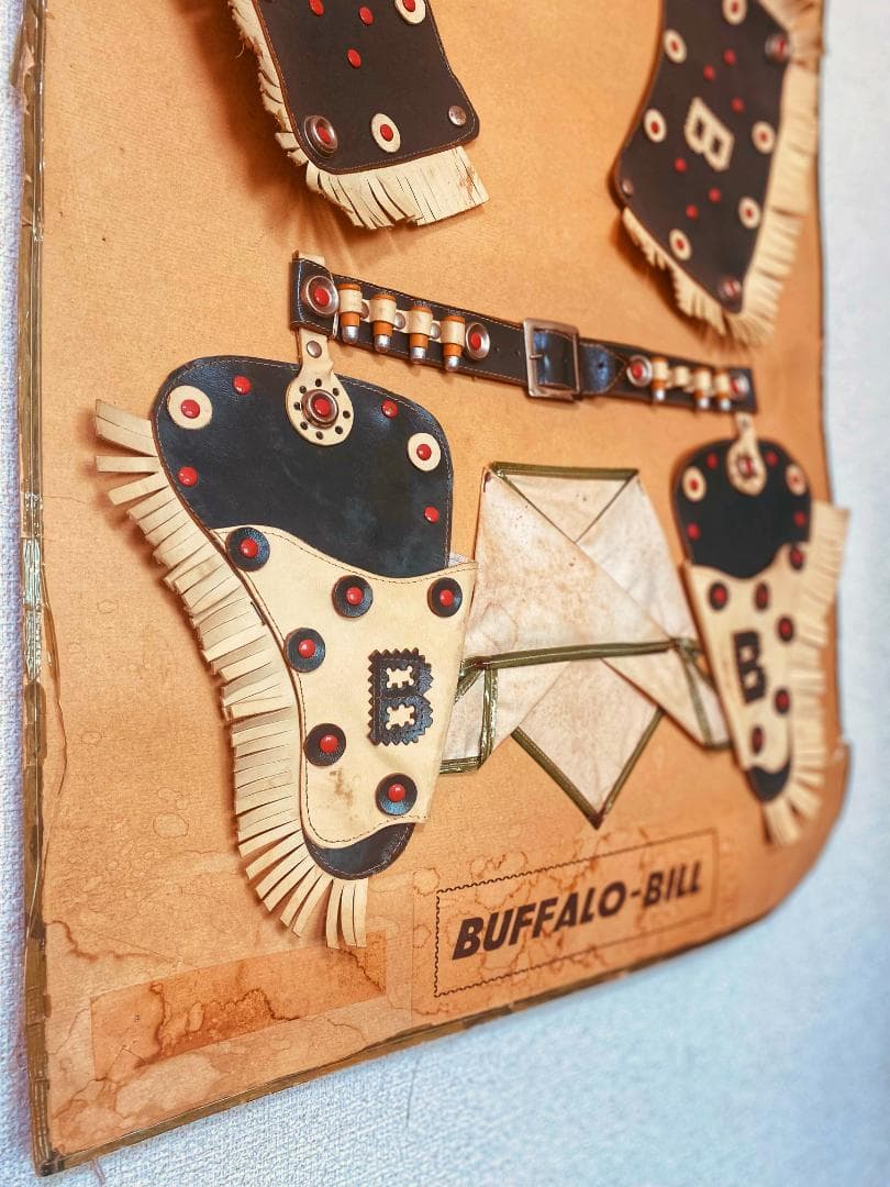 アメリカ カウボーイ Buffalo Bill 本革 掛飾 収蔵品 二十世紀初期