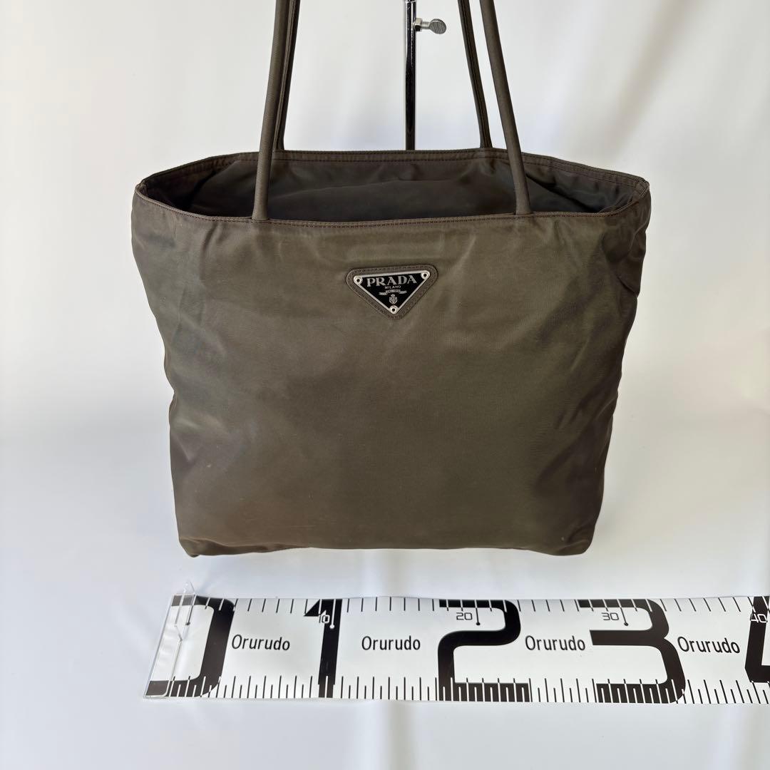 PRADA ナイロン トートバッグ ハンドバッグ カーキ　ブラウン　大容量