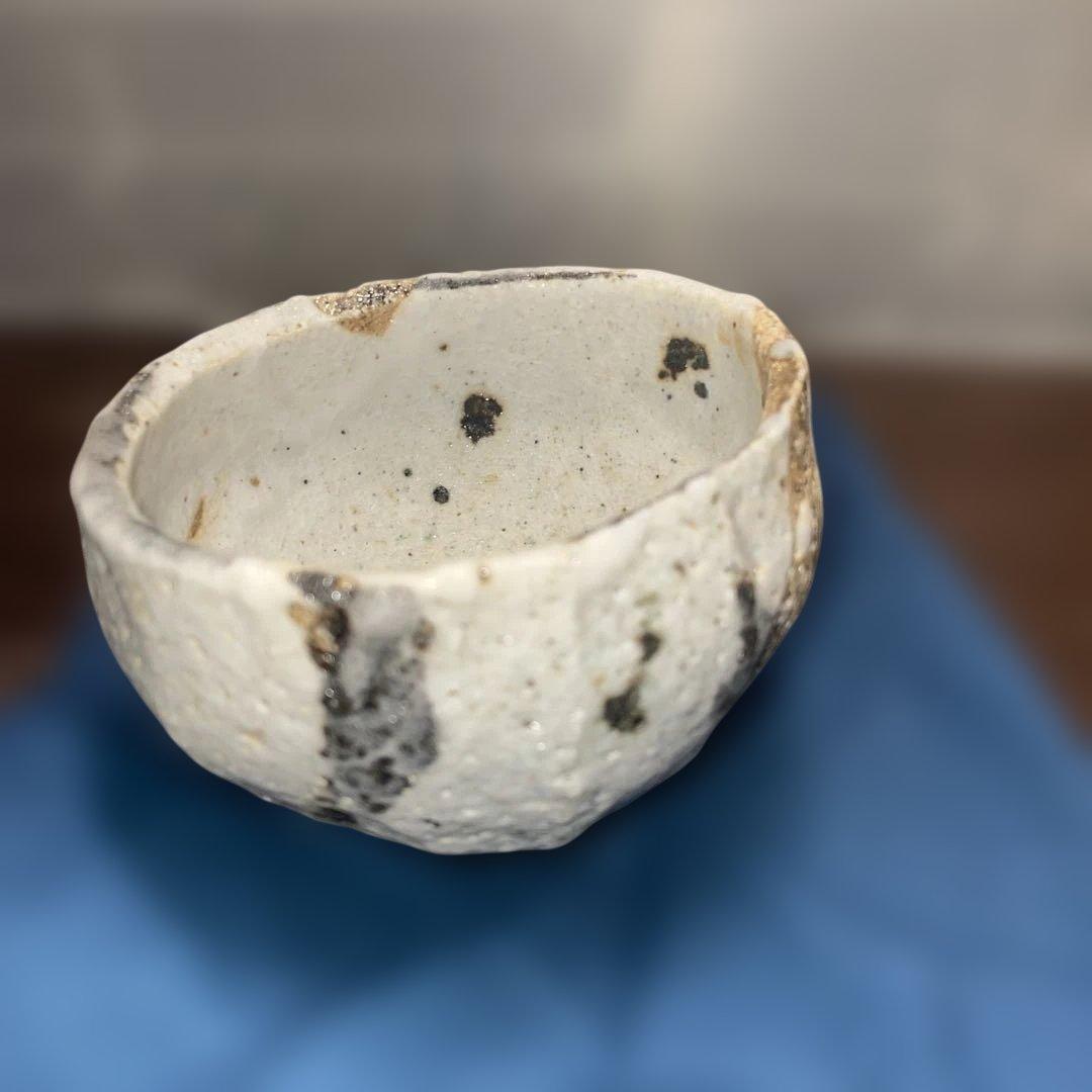 加古 勝己 沫雪茶碗　共箱、略歴書付き