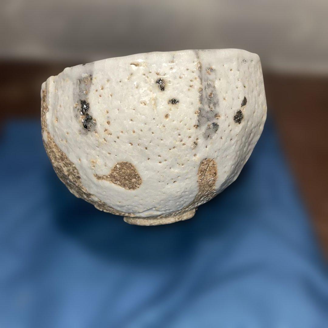 加古 勝己 沫雪茶碗　共箱、略歴書付き