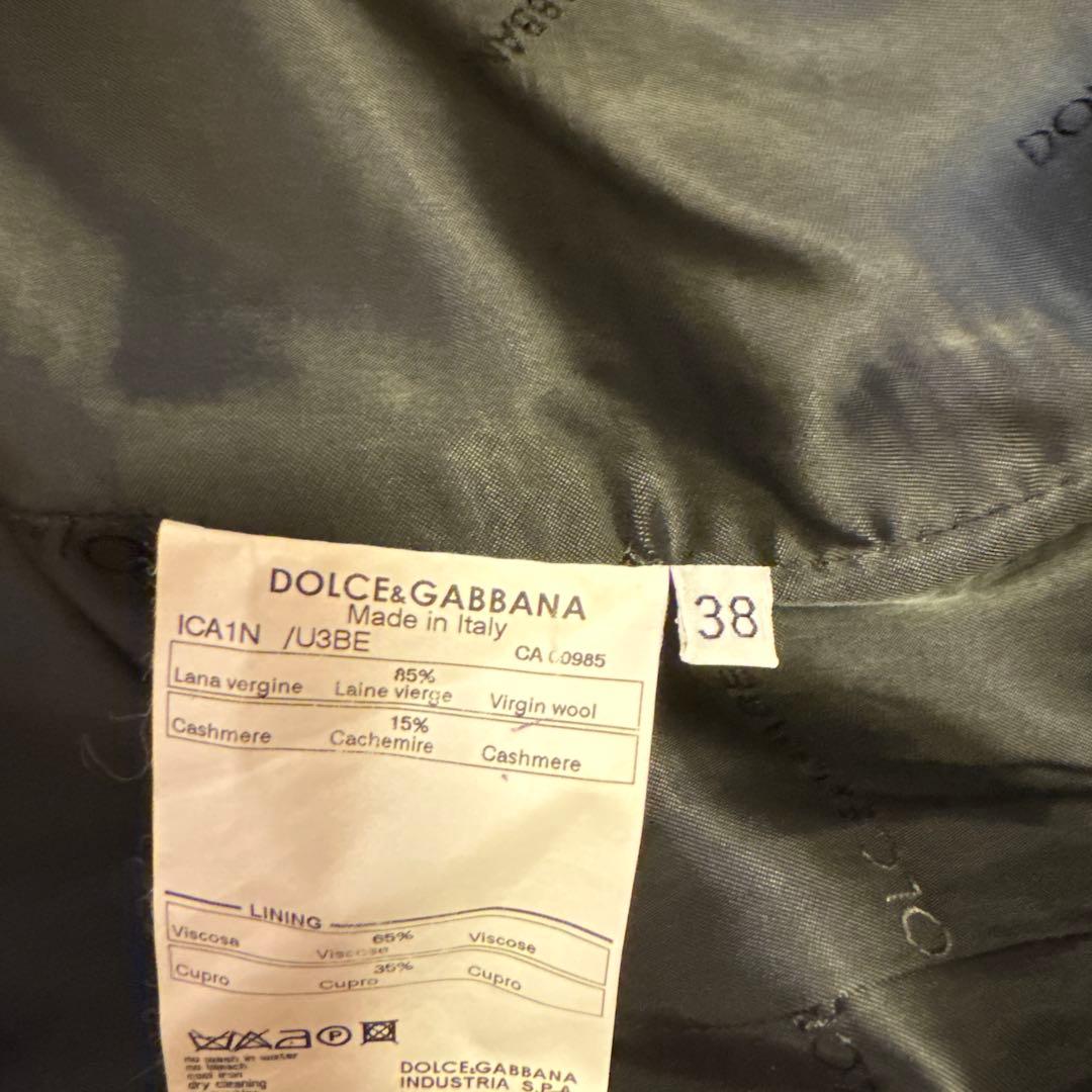 極美品【DOLCE&GABBANA】ブラック チェスターコート　カシミヤ混