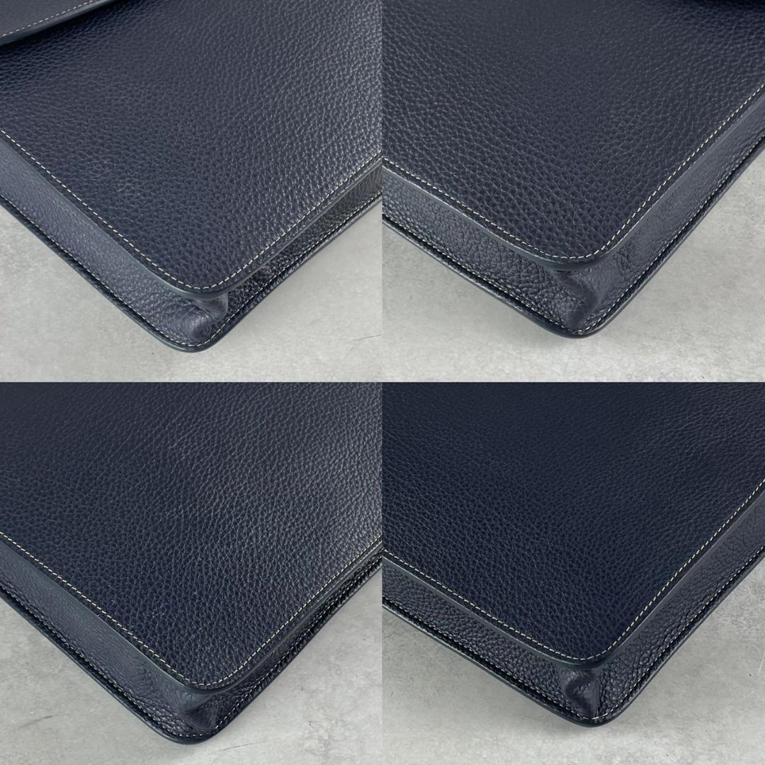 極美品　アカーテ　ACATE　GARBIN　シュリンクレザー　ブリーフケース　紺