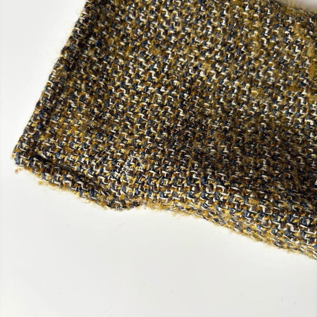 45R 45r アーミッシュ ツイード ロング コート ウール グリーン系 現行