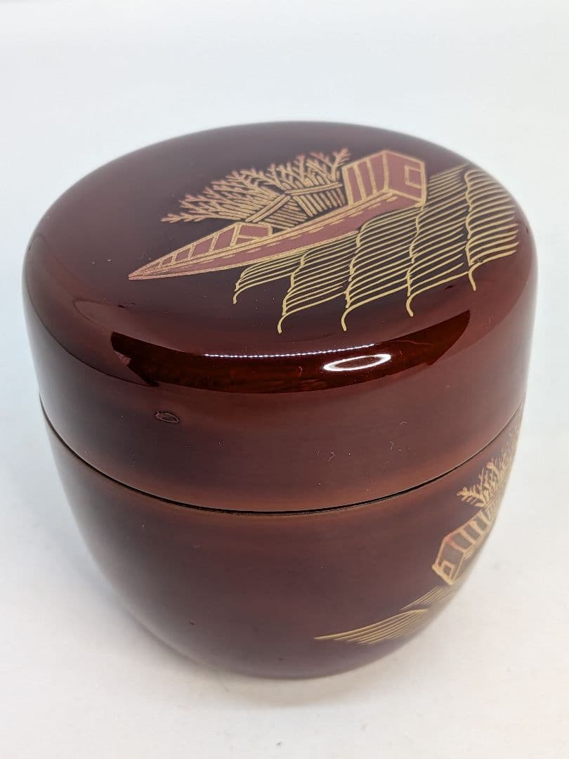 ☆b737、薄茶器（棗）薄茶用の抹茶 容器 川端近左の柴舟蒔絵