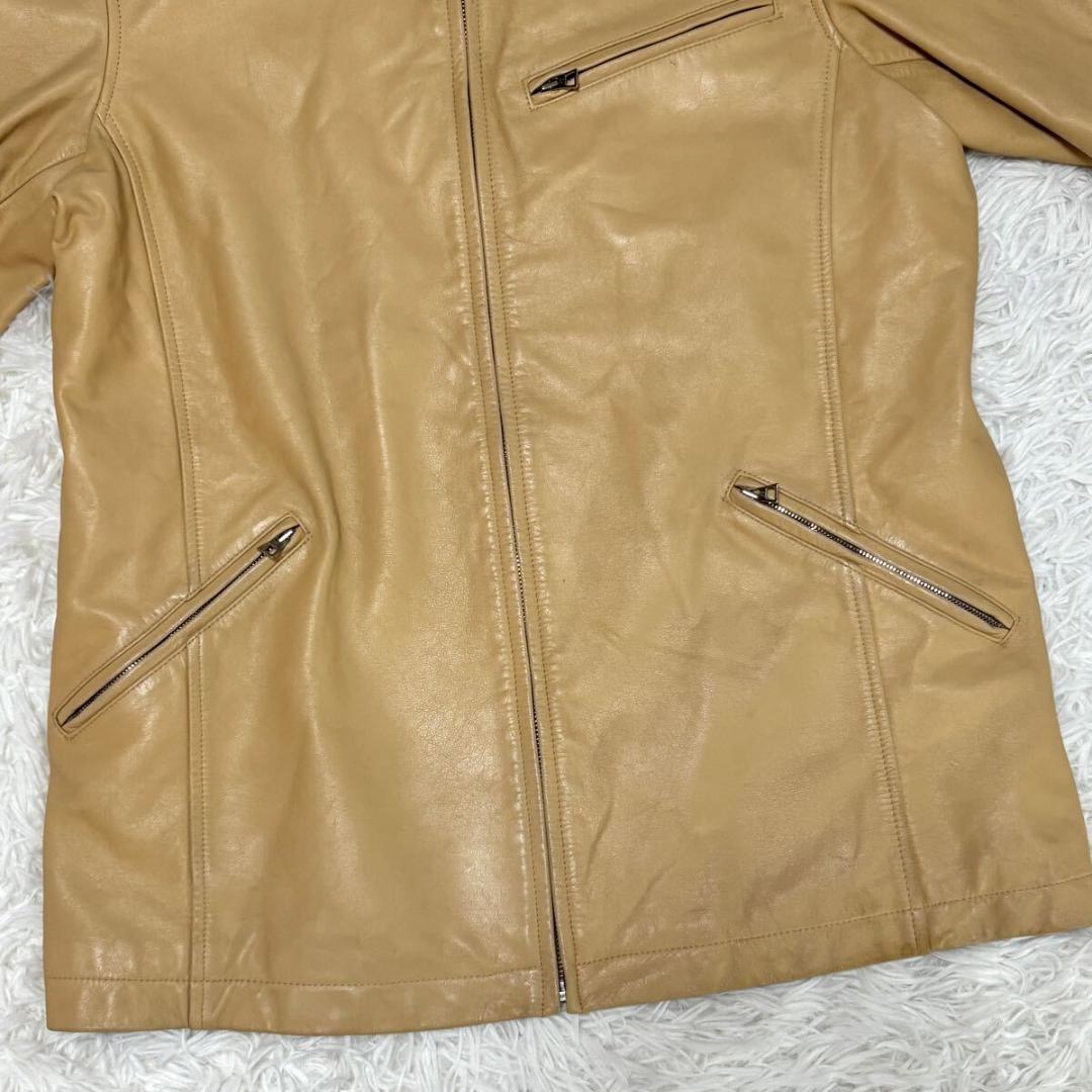 【美品】Lサイズ ポールスミス 牛革カウレザー シングルライダースジャケット