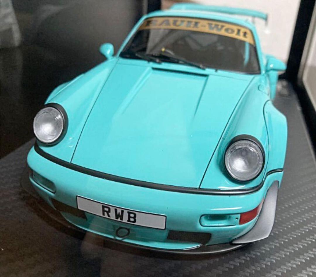 1／18ミニカー イグニッションモデル　ポルシェRWB964ライトブルー【新品】