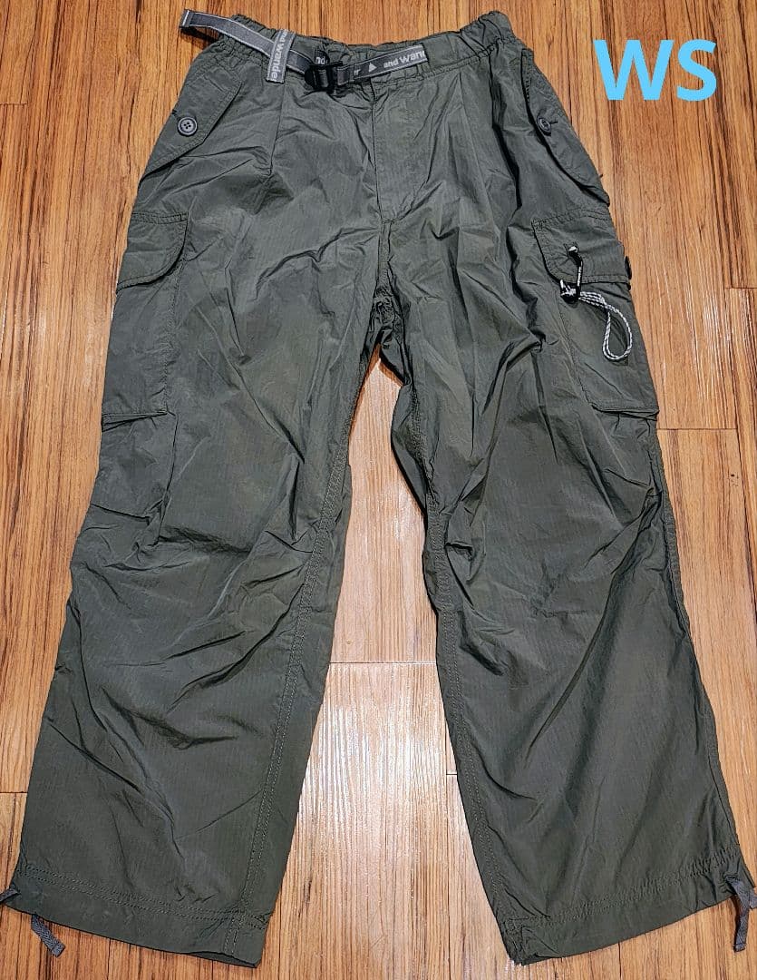 アンドワンダー オーバーサイズドカーゴパンツ グレー WS