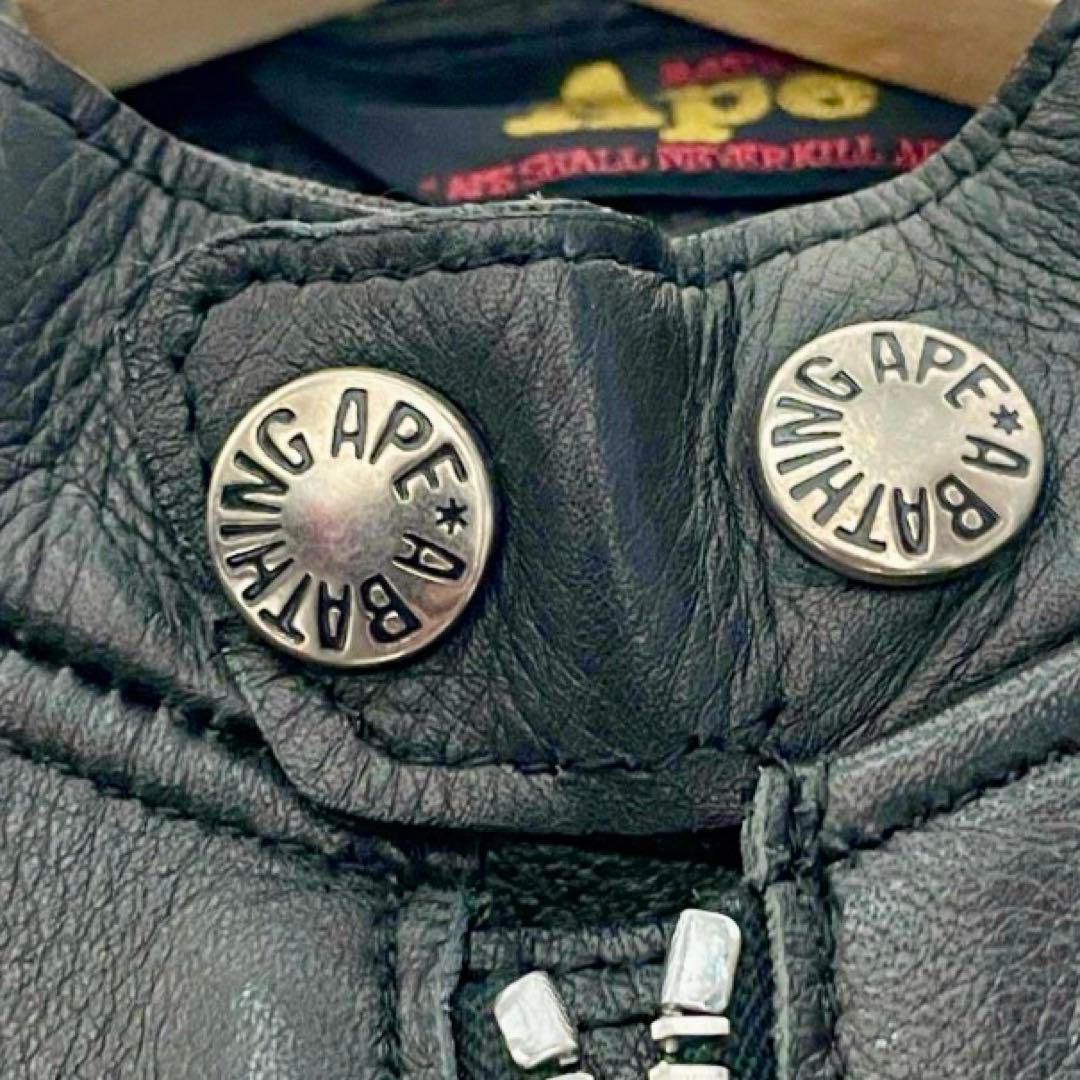 デッドストック新品タグ付き★A BATHING APE★シングルライダース★L