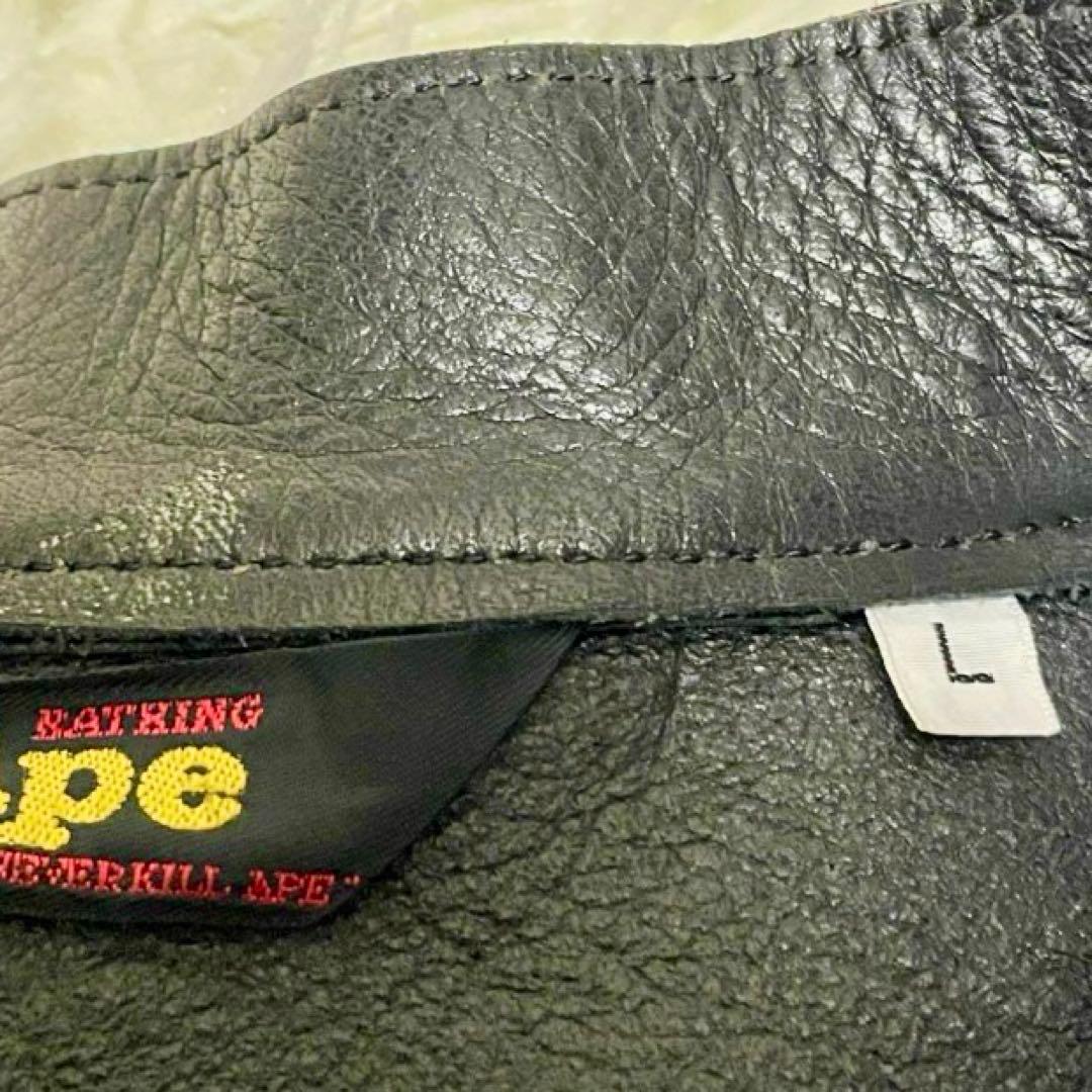 デッドストック新品タグ付き★A BATHING APE★シングルライダース★L