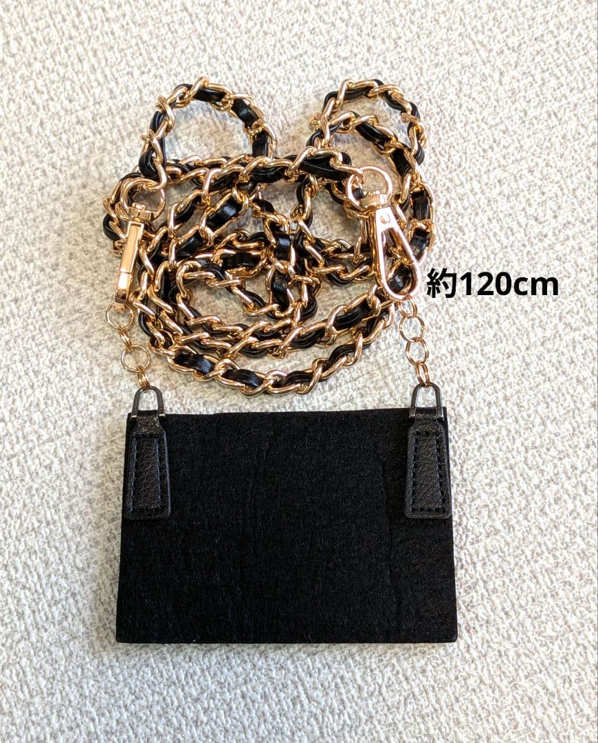シャネル　黒　ビコローレ　Wホック折り財布　ラムスキン　チェーン　ショルダー