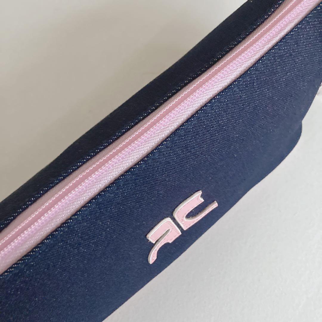 稀少☆未使用 クレージュ ショルダーバッグ デニム ヴィンテージ ロゴ ピンク