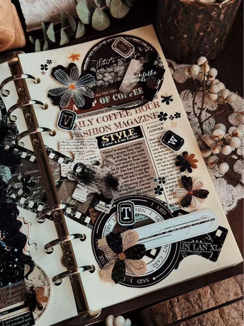 海外マスキングテープ巻売り パズル・セピア 装飾マスキングテープ