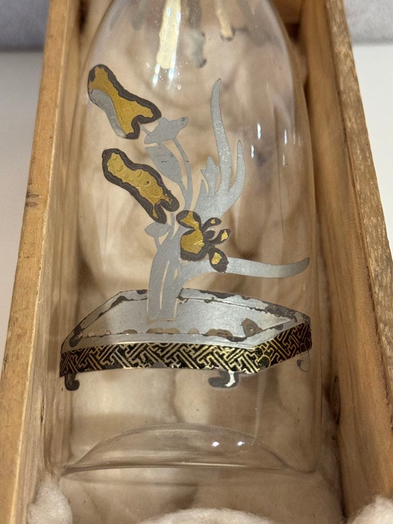 江戸ガラス　幕末期　鉛ガラス徳利　完品