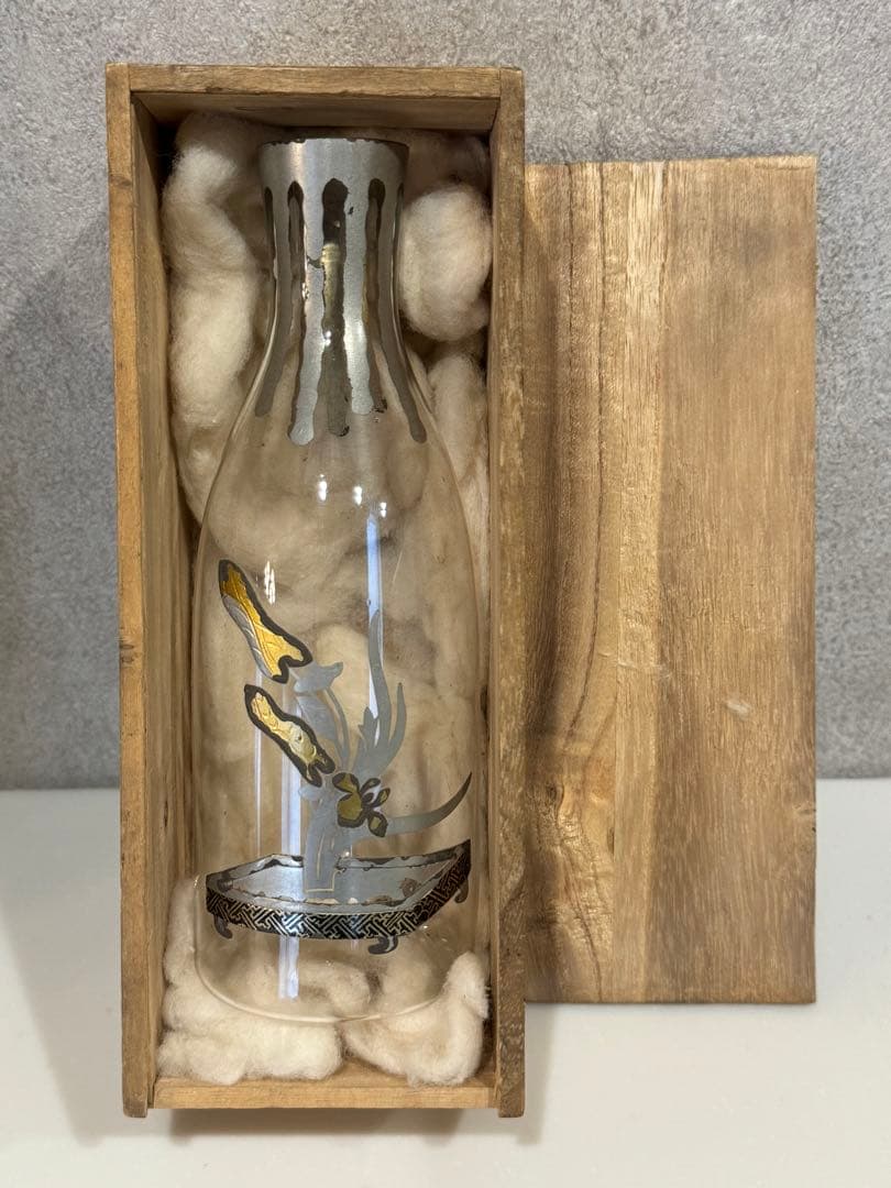 江戸ガラス　幕末期　鉛ガラス徳利　完品