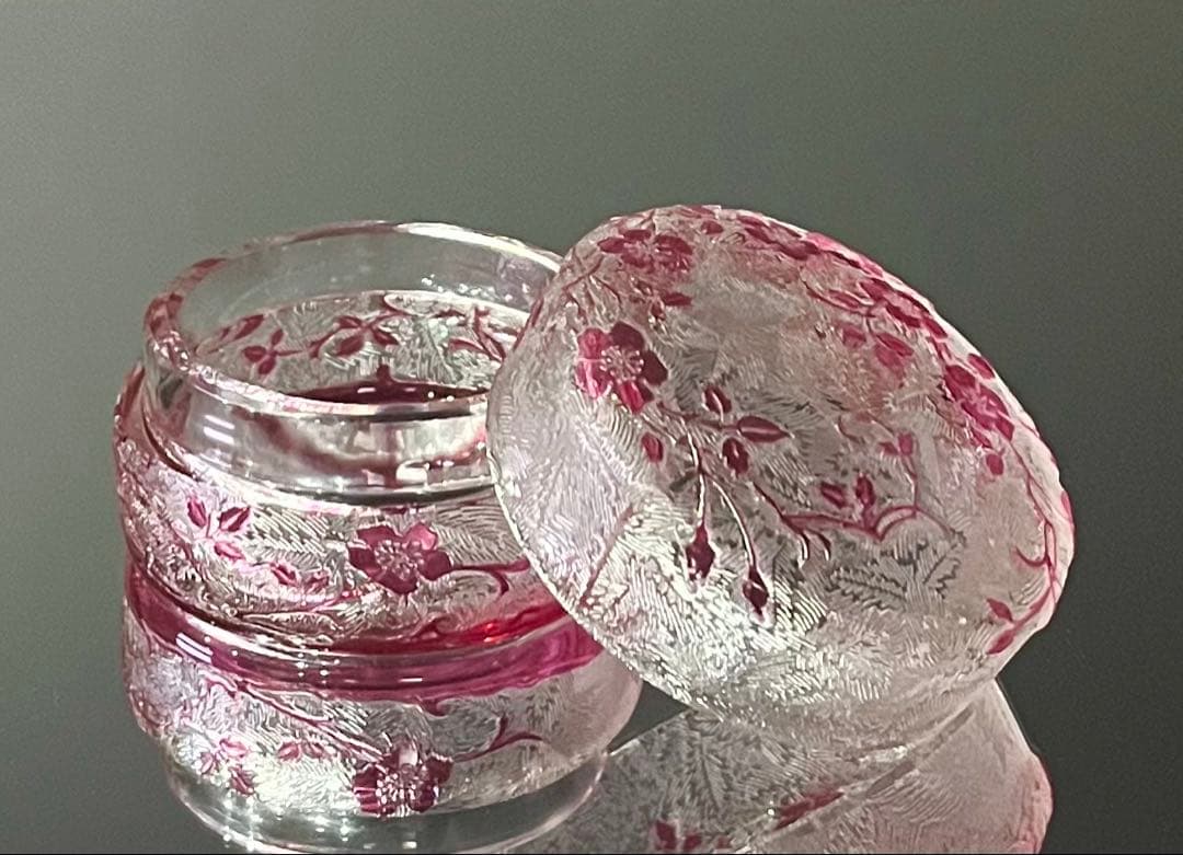 Baccarat オールドバカラ/※美品 エグランチエ　野薔薇　　蓋物