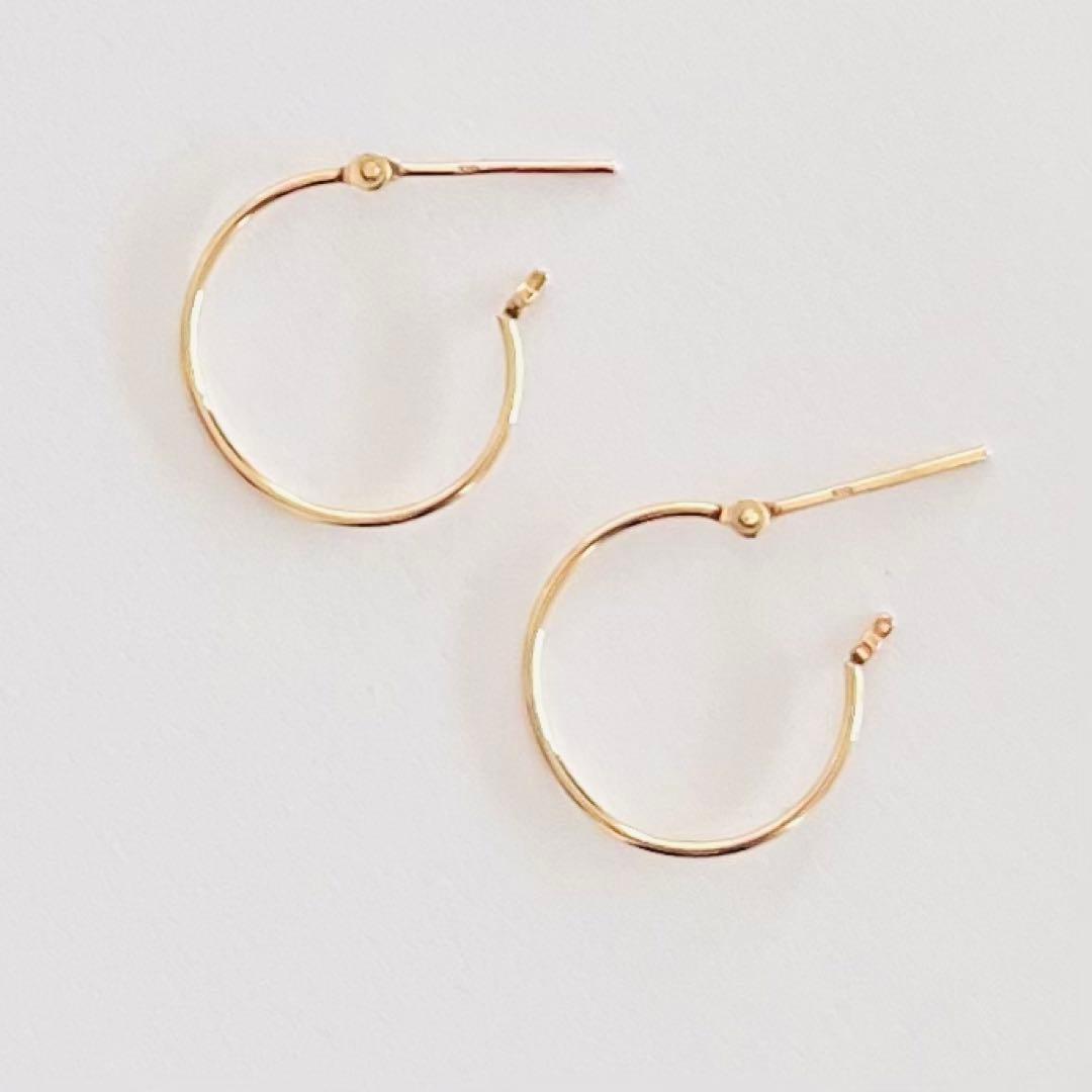 K10 10金 ゴールドフープピアス
