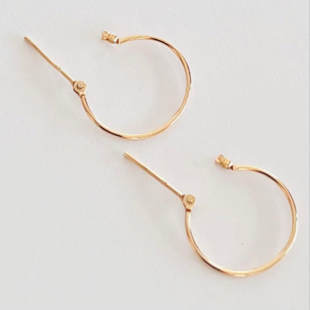 K10 10金 ゴールドフープピアス