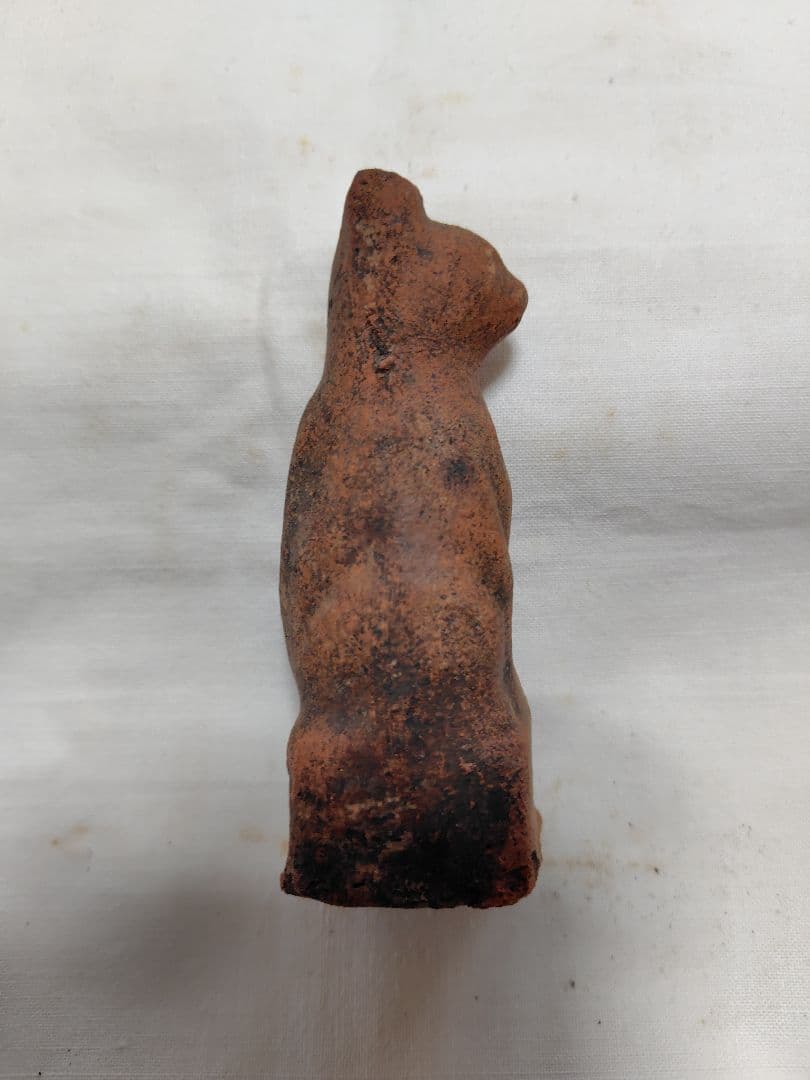 鉄砲狐3体　古道具　陶人形　土人形　アンティーク　鉄砲狐　今戸焼　稲荷　素焼