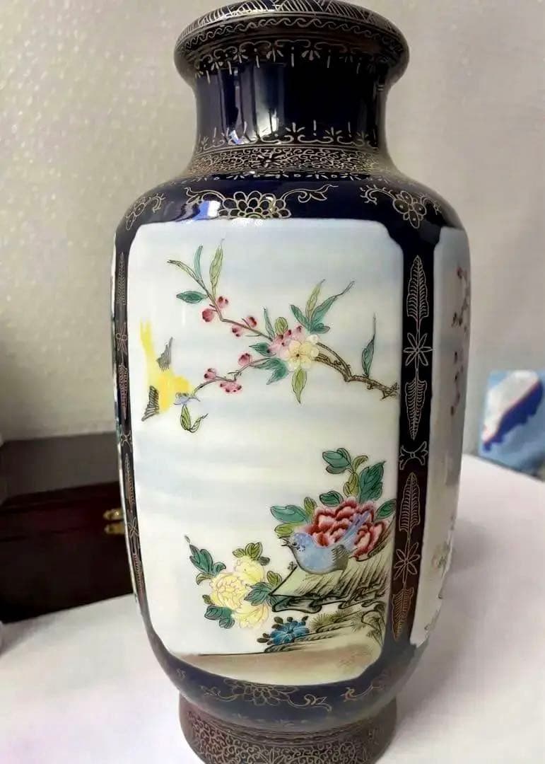 中国 粉彩 四方開窓花鳥紋 雍正年製铭 陶芸。