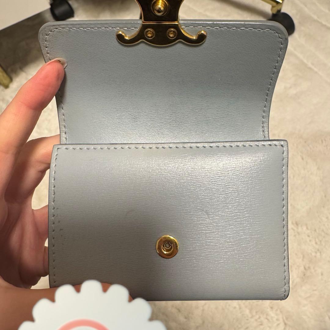 セリーヌ　スモール フラップウォレット トリオンフ　シャイニーカーフスキン