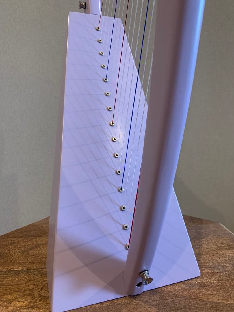 パステルハープ パープル　保証書付き15弦 モダンデザイン　グレイスハープ