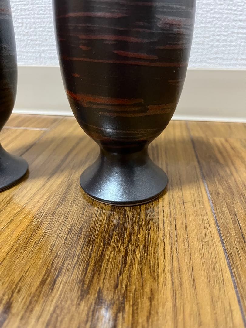 【未使用】小石原焼　人間国宝　福島善三　鉄釉　ぐい呑　セット