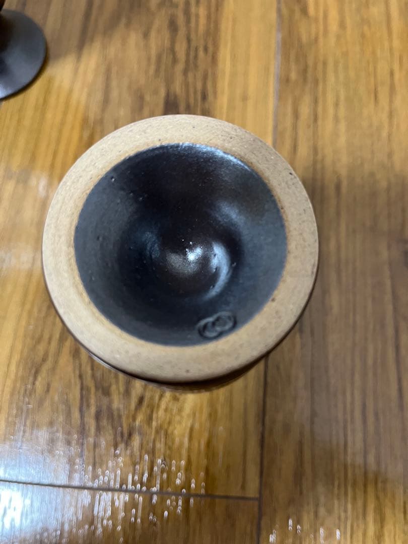 【未使用】小石原焼　人間国宝　福島善三　鉄釉　ぐい呑　セット