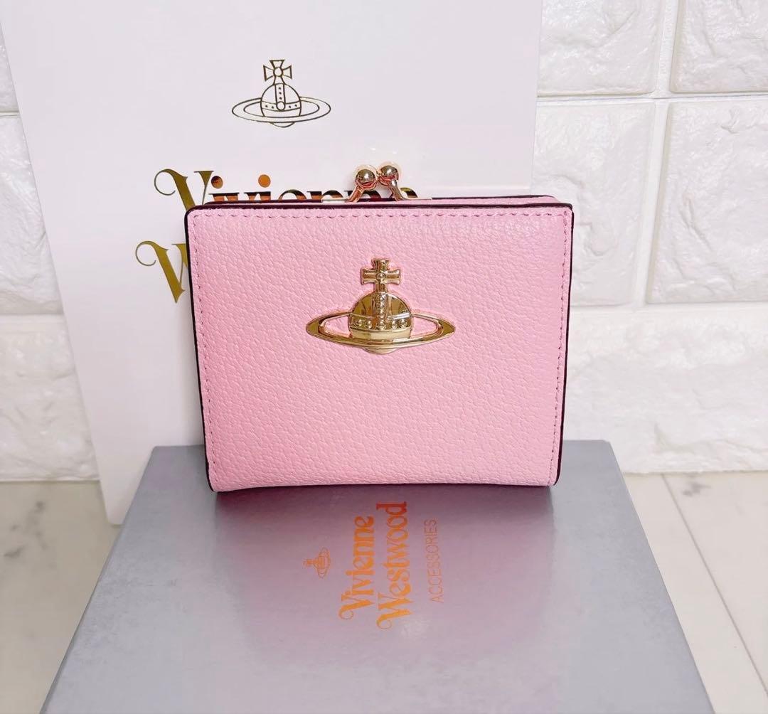 【最新作◇高級感】ヴィヴィアン・ウエストウッド オーブ 二つ折り財布 ピンク