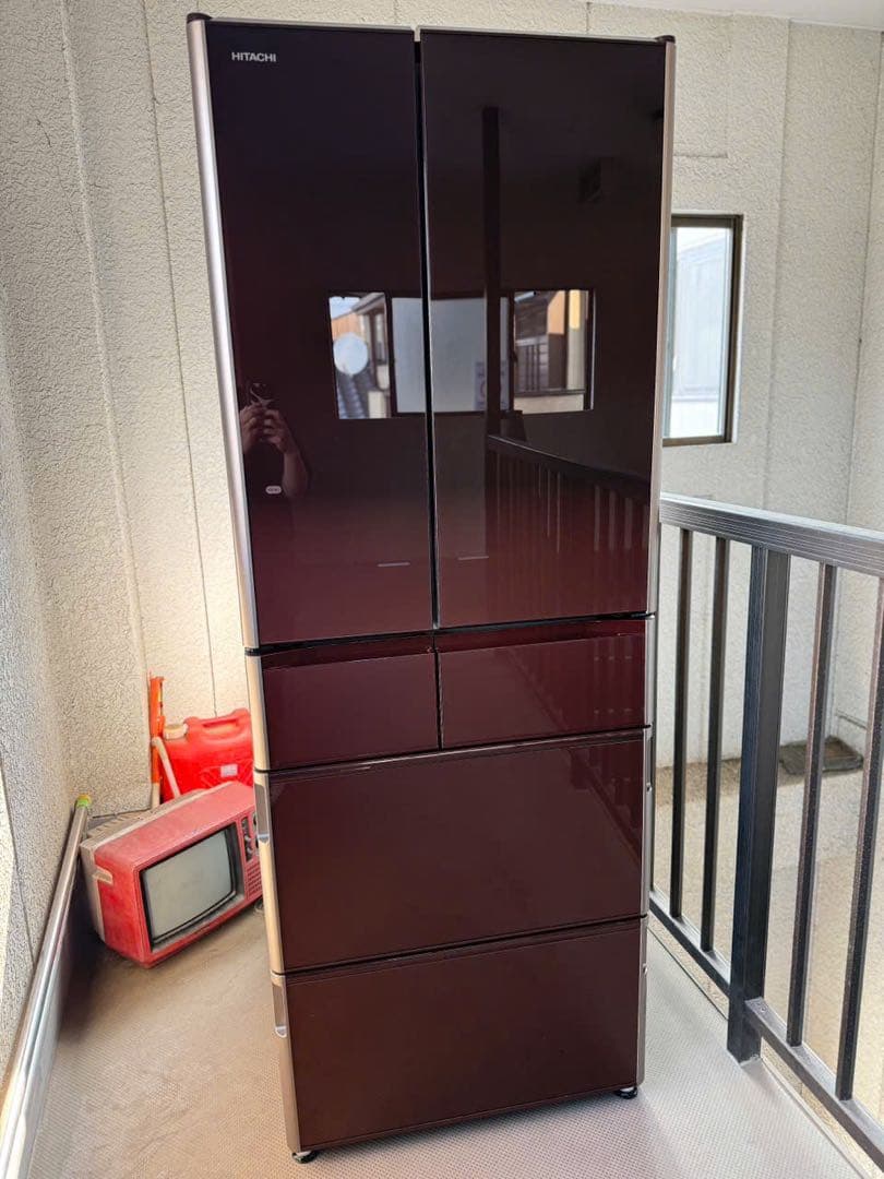 ブライ　日立 ワインレッド 二ドア冷蔵庫