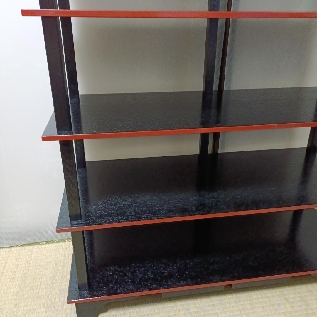 K103 水谷棚 配膳棚 柿合塗 組立式 五段 懐石道具 茶道具