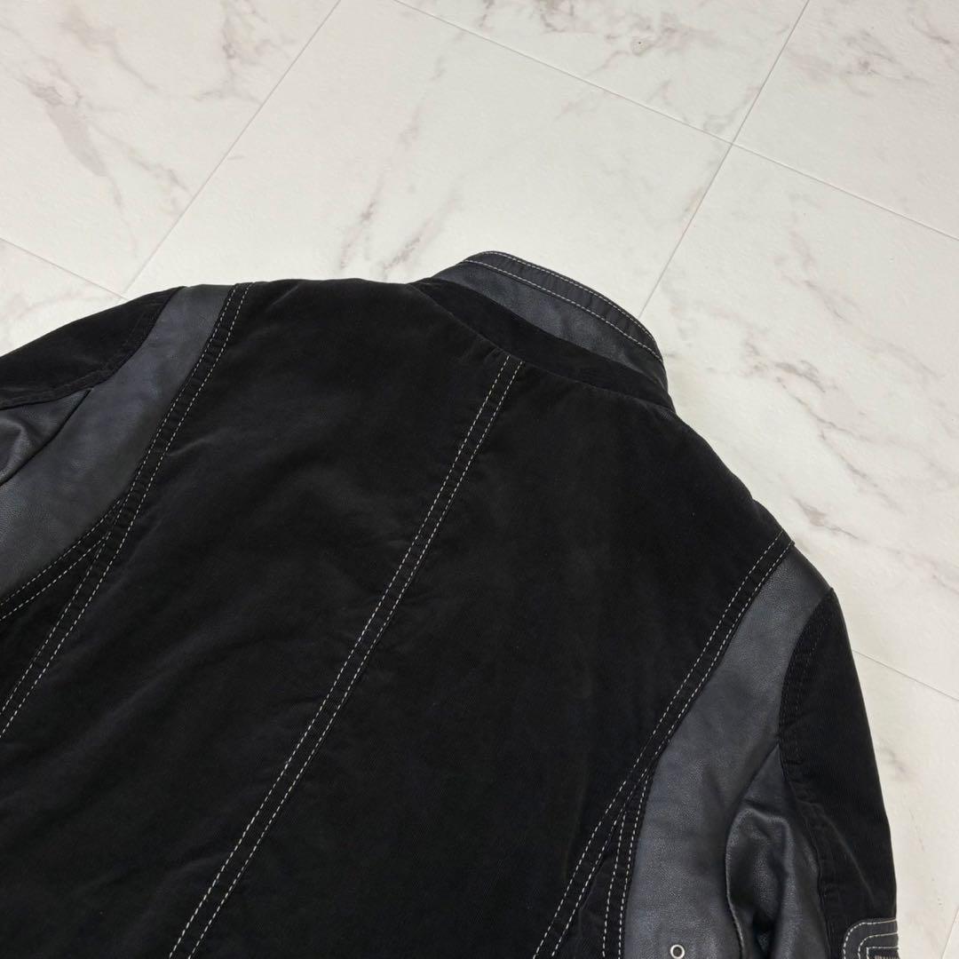 【美品】バーバリーブラックレーベル レザージャケット コーデュロイ ノバチェック