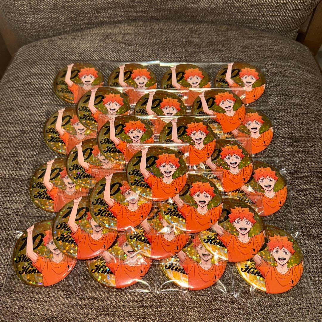 ハイキュー　アニメデッキ　ホログラム缶バッジ　紙飛行機　日向翔陽 30点