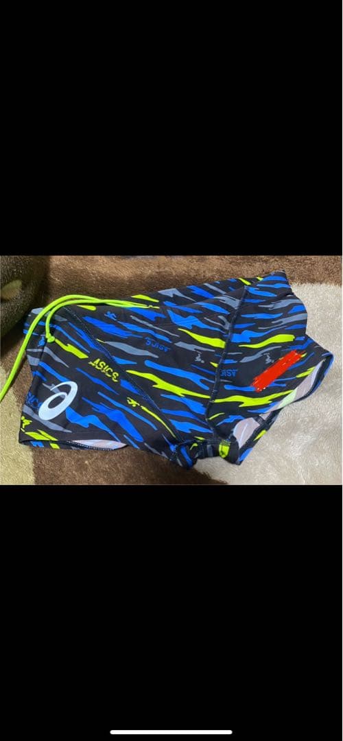 競泳用水着 青・黄ストライプ