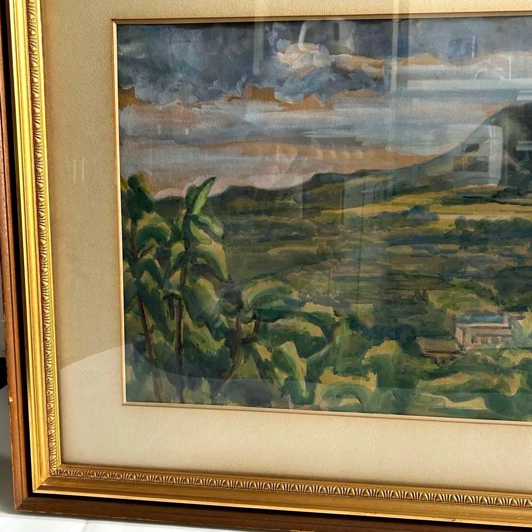 Ken Konishi 小西謙三 水彩画 風景 1951年制作　額装 インテリア