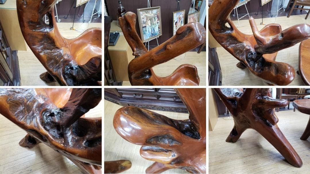 ｌ48　逸品　世界に1つ！ 木の根の テーブル椅子 セット