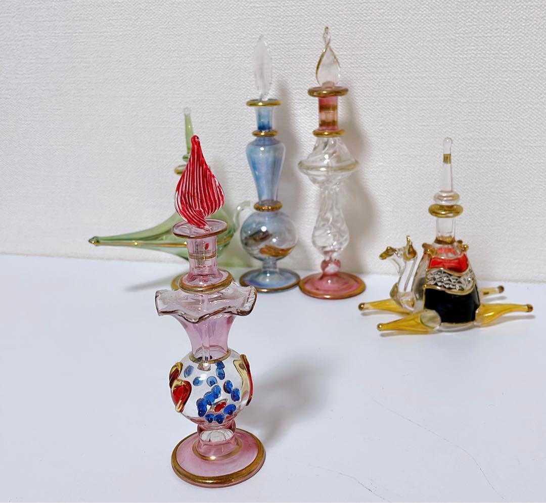 エジプト香水瓶　ガラス5点セット