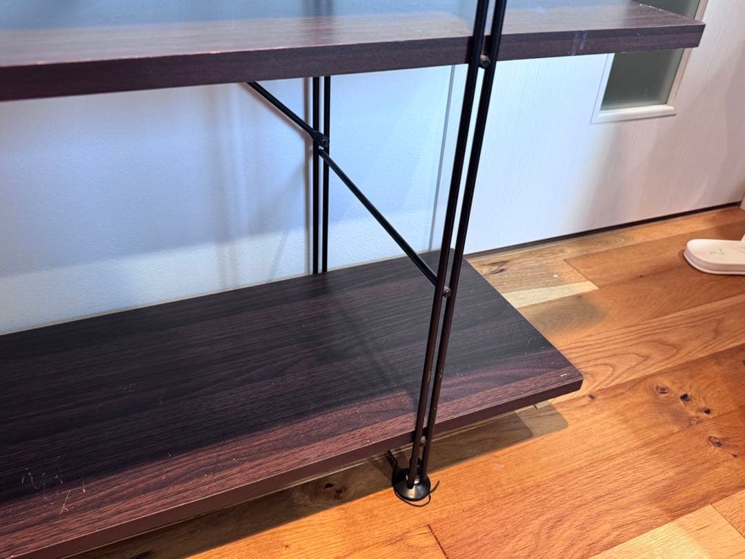 6*6様 ウォルナット アイアンラック 4段シェルフ 幅約120cm×高さ約13