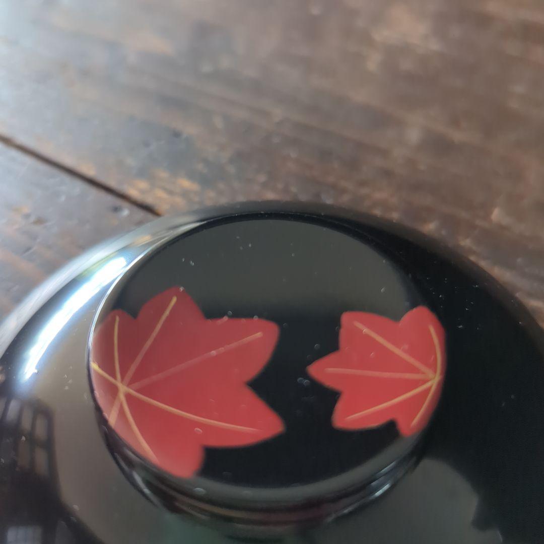 京都美術　漆芸作家　作家もの　山中漆器　草花絵変わり　雑煮椀　吸物椀　黒　5客揃