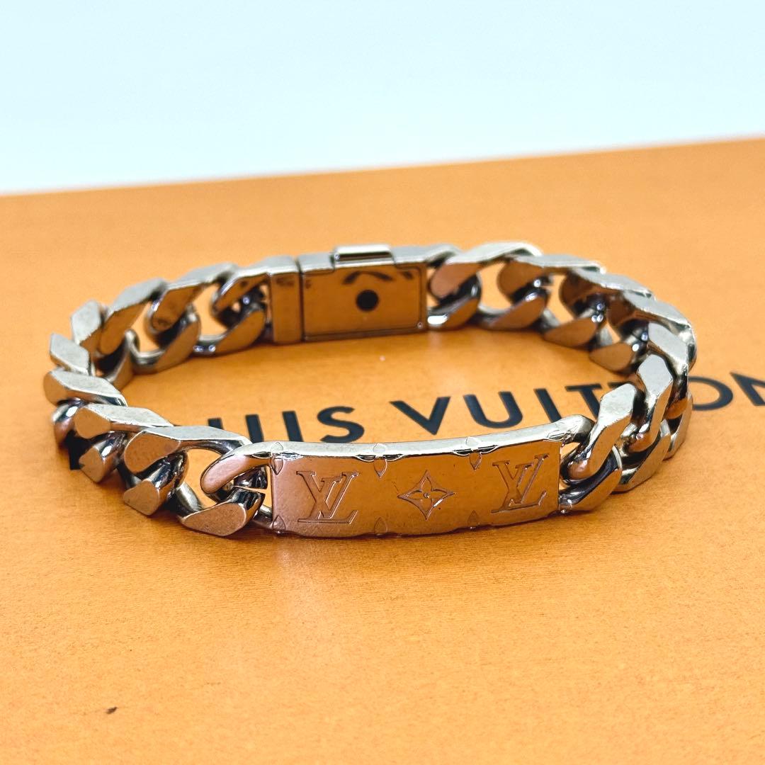 ルイヴィトン ブレスレット ブラスレ チェーン モノグラム シルバー LV 喜平