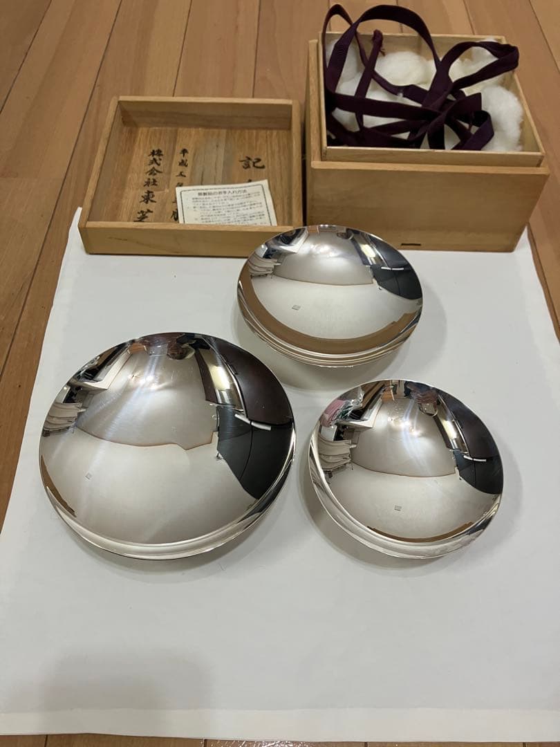 純銀天賞堂 純銀 銀盃 純銀盃 三ッ重 361g