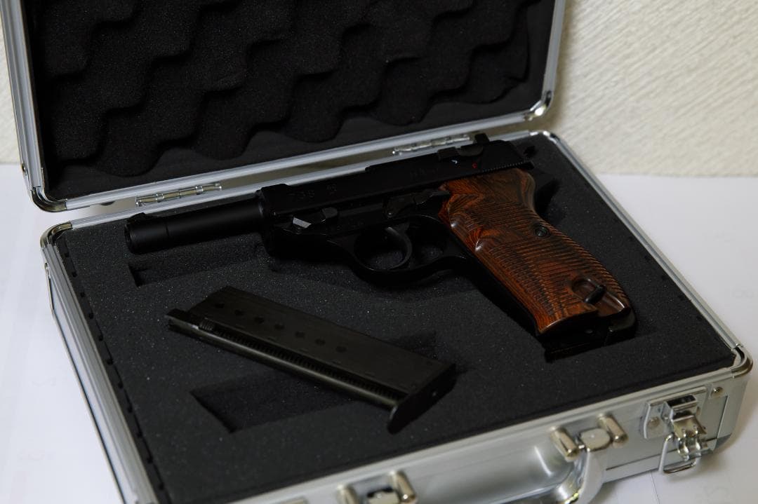 マルゼン ワルサーP38 (パンドラアームズ木製グリップ交換済・アルミケース付)