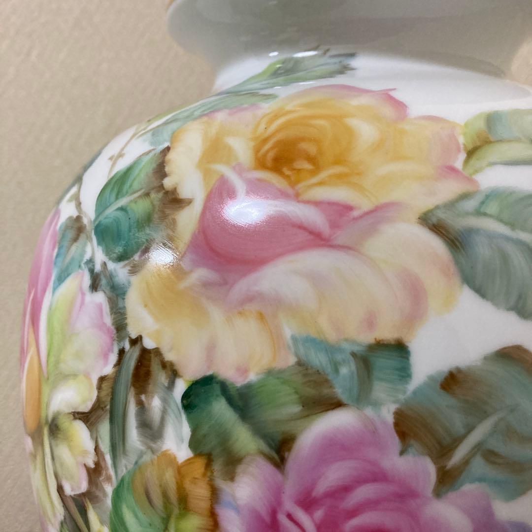 オールドノリタケ　上絵花瓶　ハンドペイント　名古屋絵付け　〈検プレミアノリタケ