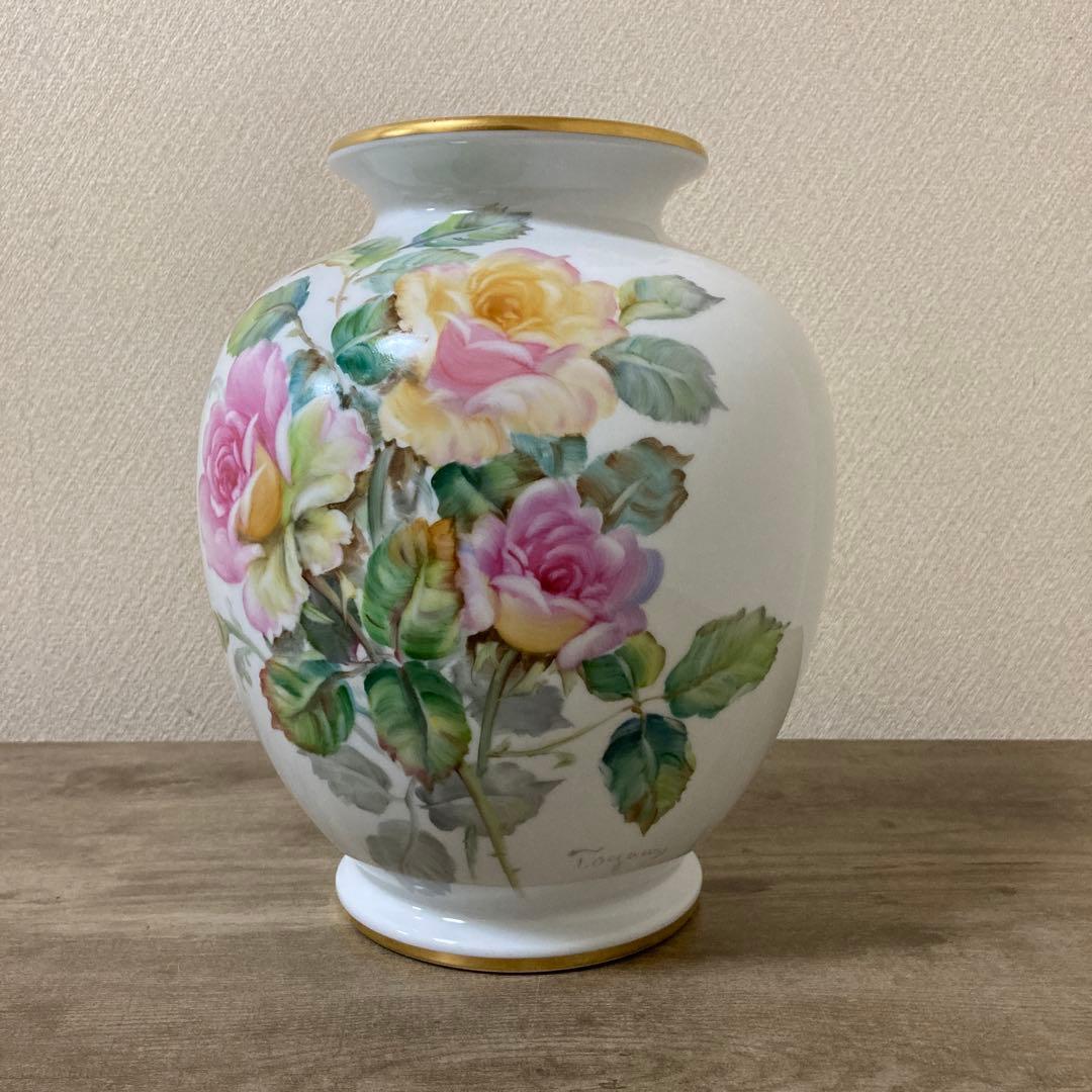 オールドノリタケ　上絵花瓶　ハンドペイント　名古屋絵付け　〈検プレミアノリタケ